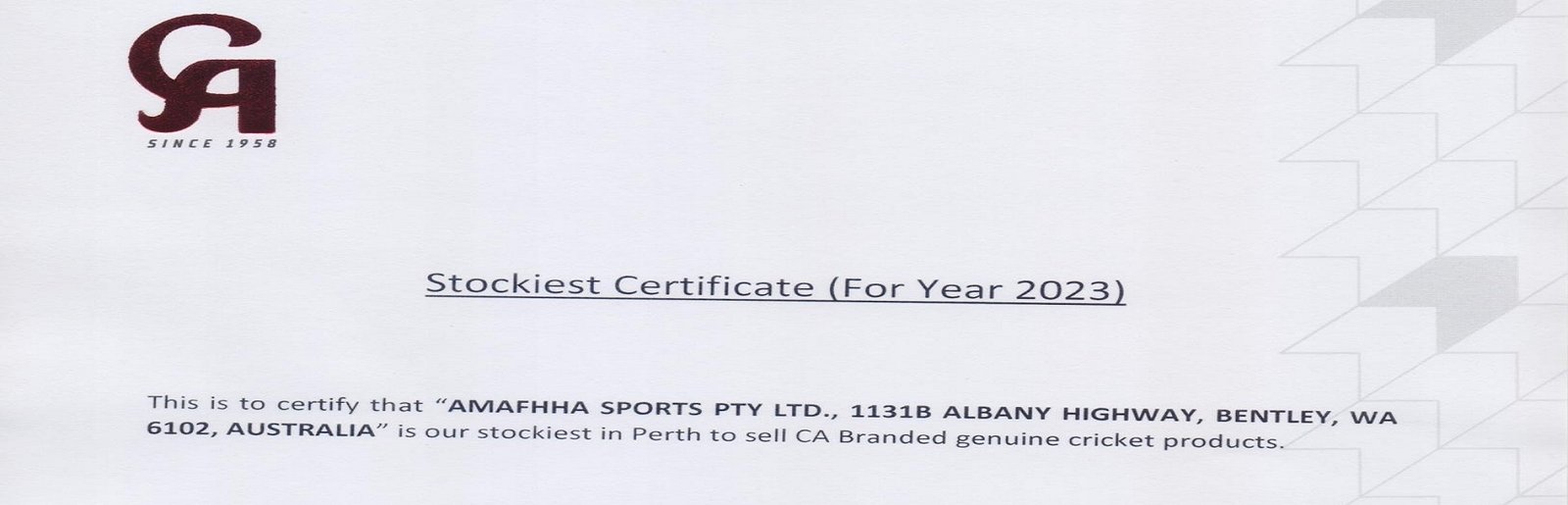 CA Sports Certificte 2023-website