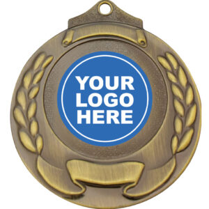 Medal Banner Wreath Black n Gold 52mm