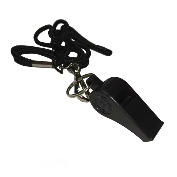 Whistle - AV with Lanyard - Black
