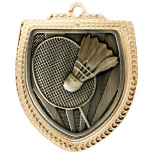 Shield Medal Gold - Badminton 65mm