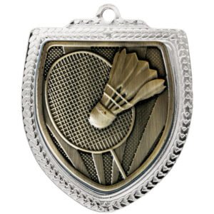 Shield Medal Silver - Badminton 65mm