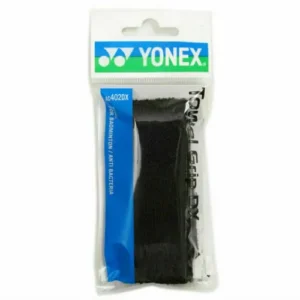 YONEX Towel Grip Deluxe-Made in Japan (AC402DX)-Black Single Package for Badminton Racquet