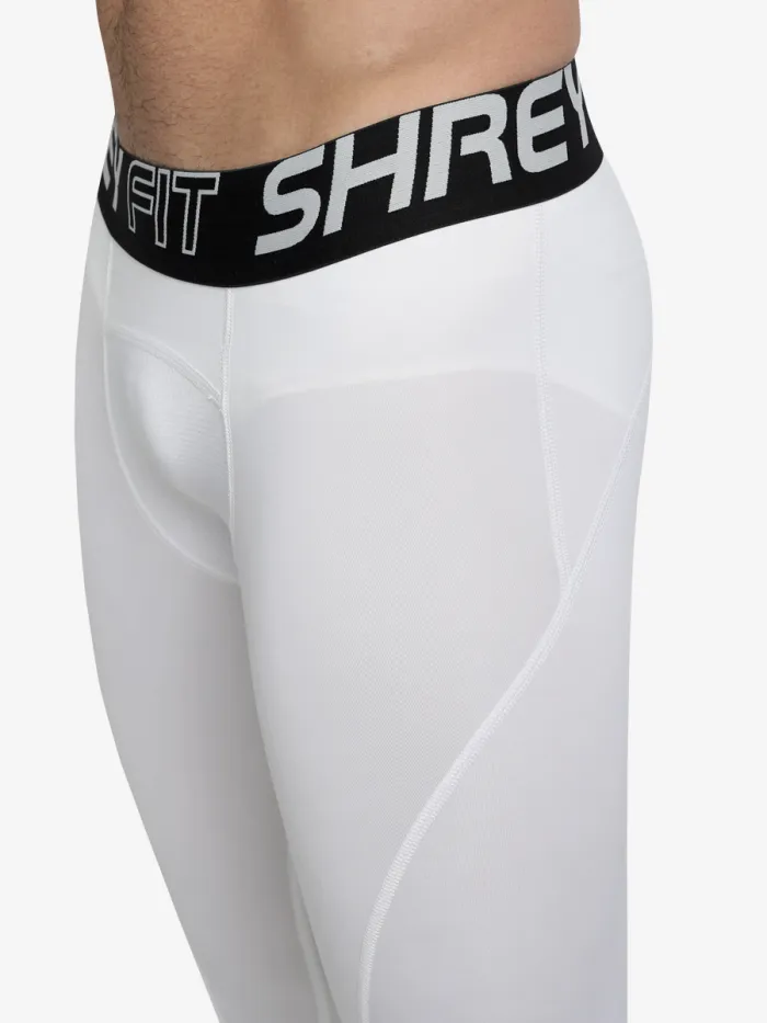 Shrey Intense Skin Compression Long Tights/Trouser/Pant/Lower - White - Image 3