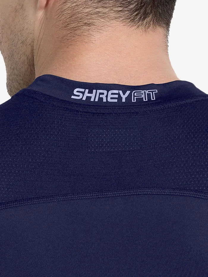 Shrey Intense Skin Compression Short Sleeve Top/Shirt Short - Navy - Image 2