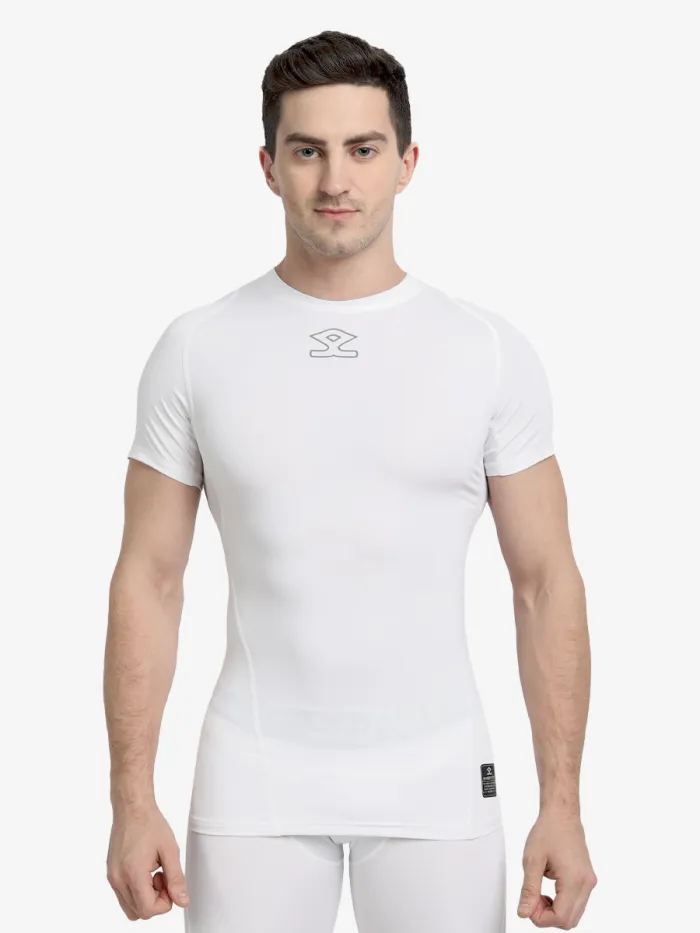 Shrey Intense Skin Compression Short Sleeve Top/Shirt Short - White