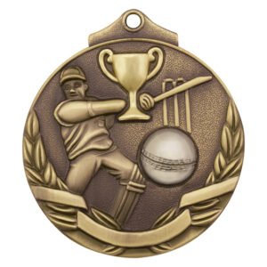 Cricket Two Tone Medal Bronze 52mm